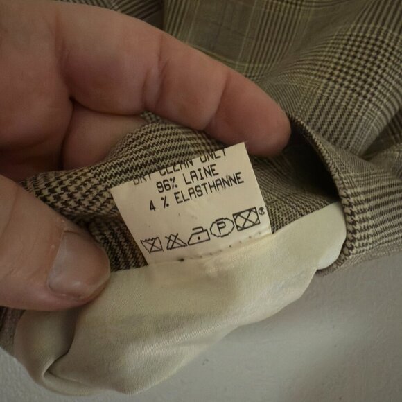 JOSEPH France Houndstooth Skirt Size 40 Lace Black Tan Office Luxury Wool - Picture 8 of 8